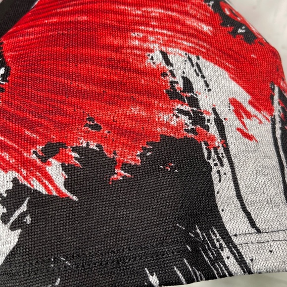 Avenue Womens Black Red White 3/4 Sleeves Asymmetrical Hem Top Blouse Plus 26 28 - Picture 5 of 16